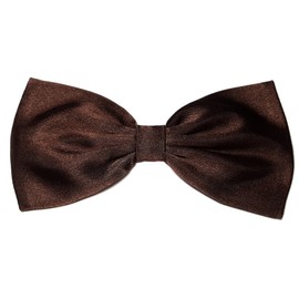 EmilyRose Couture Satin Solid Color Hair Bow Collection (Brown, Headband)