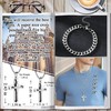 JUNOVUROS Large and Small Men's Cross Necklace Set with 5