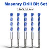 5 Pack 1/2 inch Masonry Drill Bit Set,Concrete Drill Bit