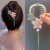Cute Flower & Tassel Decor Hair Clips, 3 Counts/set Elegant