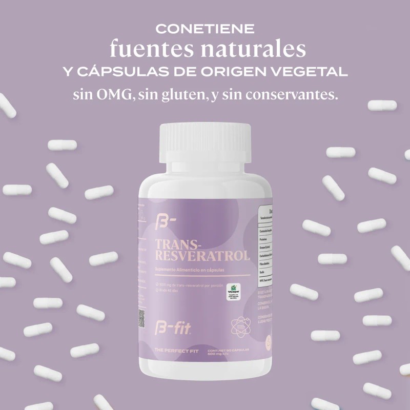 B-fit Trans-resveratrol 90 Capsulas 1000mg 45 Porciones