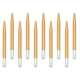 XIAOYU 10 Pieces Microblading Pens Manual Eyebrow Tattoo Pens Light Microblading Handles for Makeup Eyebrow Tattoo Supplies(Gold)