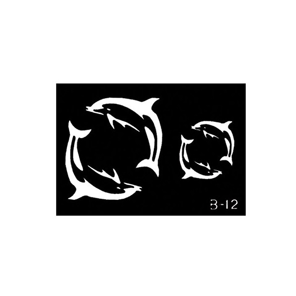 Pochoir Dauphins pour le Corps format 3'' X 4'' B-12