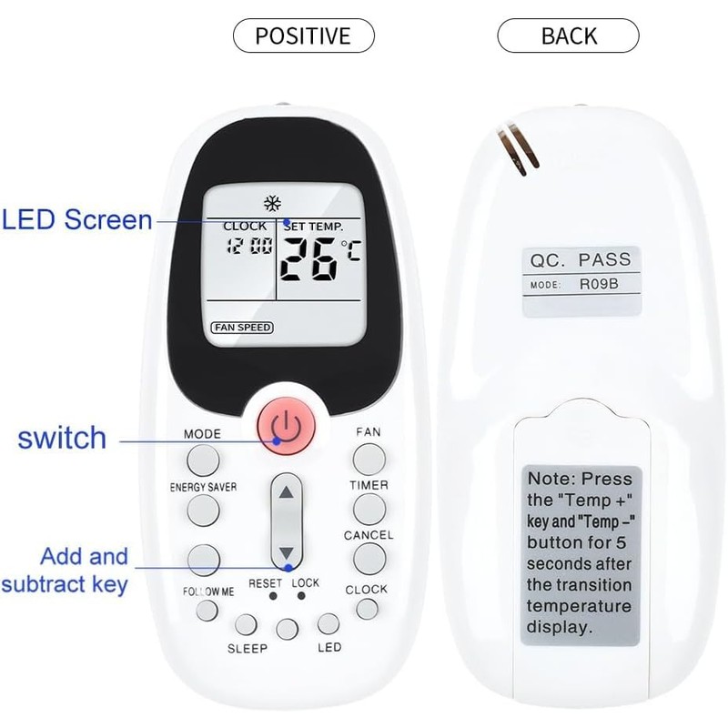RETROSUN AC Remote Control Replacement for Arctic King Midea Window