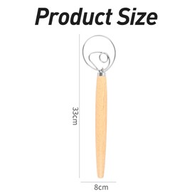 Danish whisk for perfect dough in no time, high-quality dough whisk as bread baking accessories, dough stirrer, dough kneader, Danish whisk as bread baking accessories