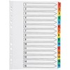 Q-Connect Index A4 Multi-Punched 1-15 Reinforced Multi-Colour Numbered Tabs KF01520