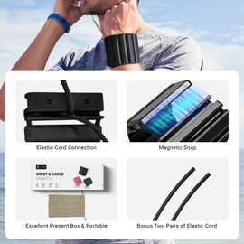 Li Fitness Ankle Weights for Women Men, Adjustable Black Wrist Weighted Bracelet for Home