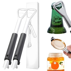 FainFun Pack of 2 Adjustable Can Opener for Seniors, Effortless Jar Opener, Labor Saving Can Opener, Arthritis Jar Opener, Lid Opener Stainless Steel for Weak Hands, Arthritis