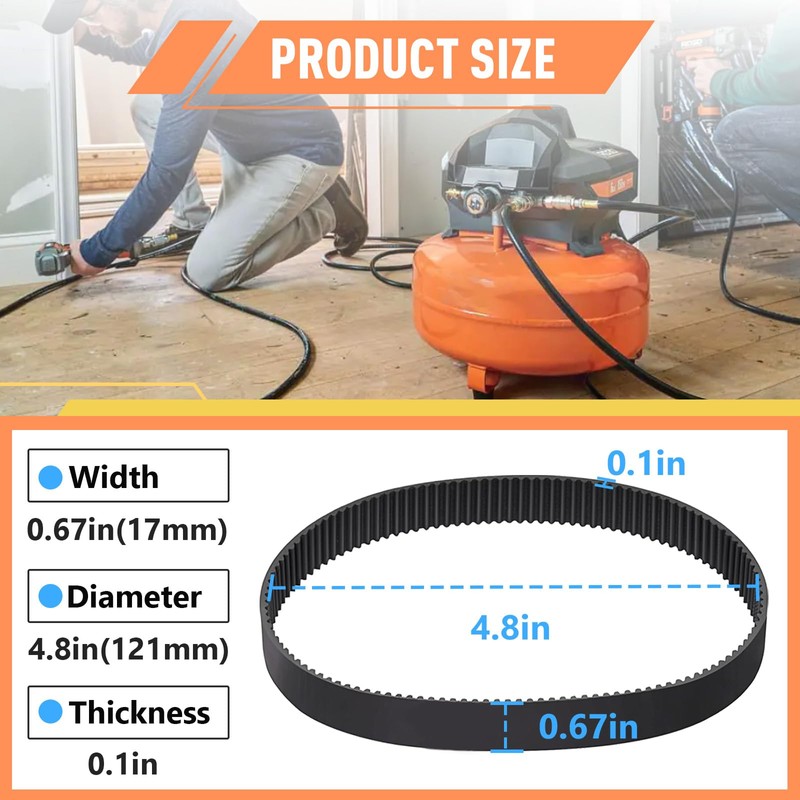 OF60150HA Replacement Belt Compatible with Ridgid Compressor Belts - Fits