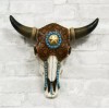 Ebros Gift Western Star Tooled Leather Steer Bison Buffalo Bull