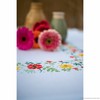 Vervaco Stamped Tablecloth Cross Stitch Kit 32"X32"-Fresh Flowers -V0169697