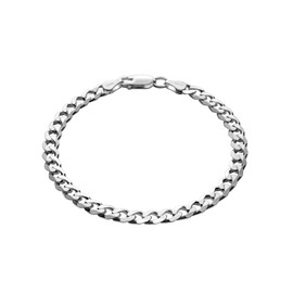 STERLL Mens Solid 925 Silver Bracelet Ideal Gift for Husband or Boyfriend with Jewellery Box, Sterling Silver, Without Stone