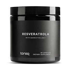Toniiq 500mg Resveratrol Blend - Ultra High Purity and 3rd Party Tested - with MCT Oil for Added Bioavailability - Optimal NAD Supplement