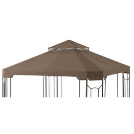 Garden Winds Reinforced RipLock 350 Replacement Canopy Top Cover Compatible with Cottleville 10’ x 10’ Gazebo Model GFS00744A - Nutmeg
