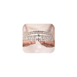 Wekicici Wedding Tiara Crystal Silver Princess Crown for Women Rhinestone Headband Birthday Party Prom Queen Crowns Wedding Headband for Brides(Silver)