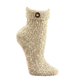 krautwear Men's Women's Traditional Costume Stockings Envelope Socks with Wool Natural Beige Cream Hand Linked Oktoberfest Carnival (nat-43-46)