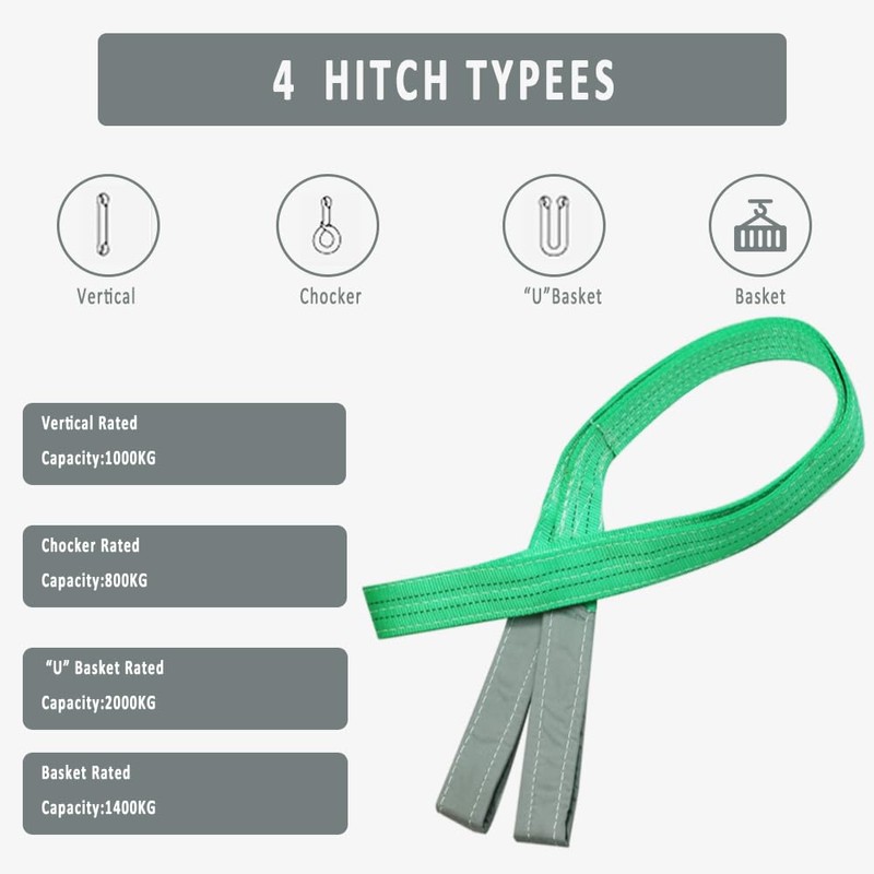 Duplex Polyester Webbing Lifting Heavy Duty Flat Cargo Sling Strap