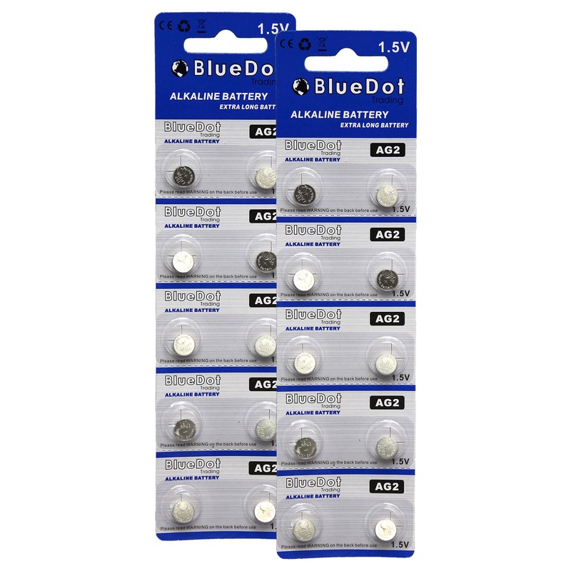 BlueDot Trading 30 AG2 396A LR726 Button Cell Batteries for