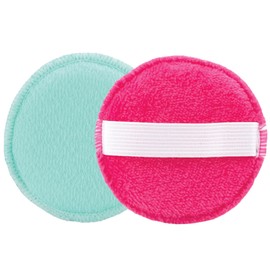 S&T INC. Gentle Face Scrubbers, Dual Sided Face Exfoliators with Elastic Strap, 3.3 Inch Diameter, 2 Pack, Teal/Pink | S&T INC.