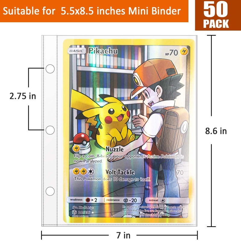 Jumbo Card Sleeves Big Card Protector Sleeves for 3 Ring