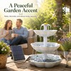 Solar Bird Bath Fountain for Outdoor Décor – 3-Tier Plastic