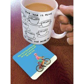 Bold & Bright - Funny 'Shaved Balls' Coaster - Small Gift Ideas For Him Dad - Friends Birthday - Male Colleague Work Office - New Home Gift - Presents For Men - Sold By Brainbox Candy