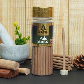 The Aroma Factory Dhoop batti, No Bamboo Herbal Dhoop Sticks (0% Charcoal, 0% Sulphates) with Incense Holder (Palo Santo)