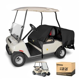 10L0L Dustproof Golf Cart Seat Cover 4 Passenger for EZGO, Club Car, Yamaha & Most Brand 2 Front 2 Rear seat Golf Cart, Great Cover to Keep Seats Dry and Protected, More Easy Than a Full Cover(Black)
