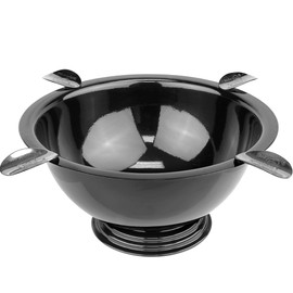 Stinky Cigar Black Nickel Ashtray - Windproof Stainless Steel Design with 4 Stirrups, Deep Bowl for Indoor & Outdoor Use, Heat Resistant & Easy to Clean - Ideal Smoking Accessory for Cigar Enthusiasts