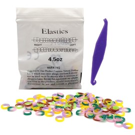 SNAWOP Orthodontic Elastic Rubber Band 3/16" Neon 200PCS Heavy 4.5 Ounce Intraoral Teeth Brace Bands with Placer Hook