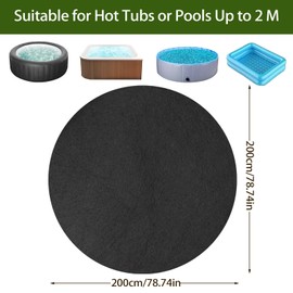 Whirlpool Mat for Bathtub, Pool Underlay, Round Building Protection Mat, 2 Metres, Whirlpool Outdoor Pool Mats Protective Floor, Water-Absorbent Felt Mat, Whirlpool Mat, Pool Accessories