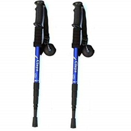 RitaPro Shop® I Type Grip Trekking Pole, Set of 2, Mountain Climbing Cane, Stock, Trekking Stick (Blue)
