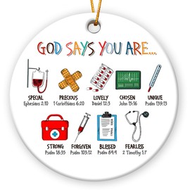 Tiny Detalles Nurse Ornament 2024, Doctor Gifts for Women Men, Inspirational Gifts Ceramic Ornament Christmas Decorations, Nursing Gifts for Nurses, Nurse Ornaments for Christmas Tree