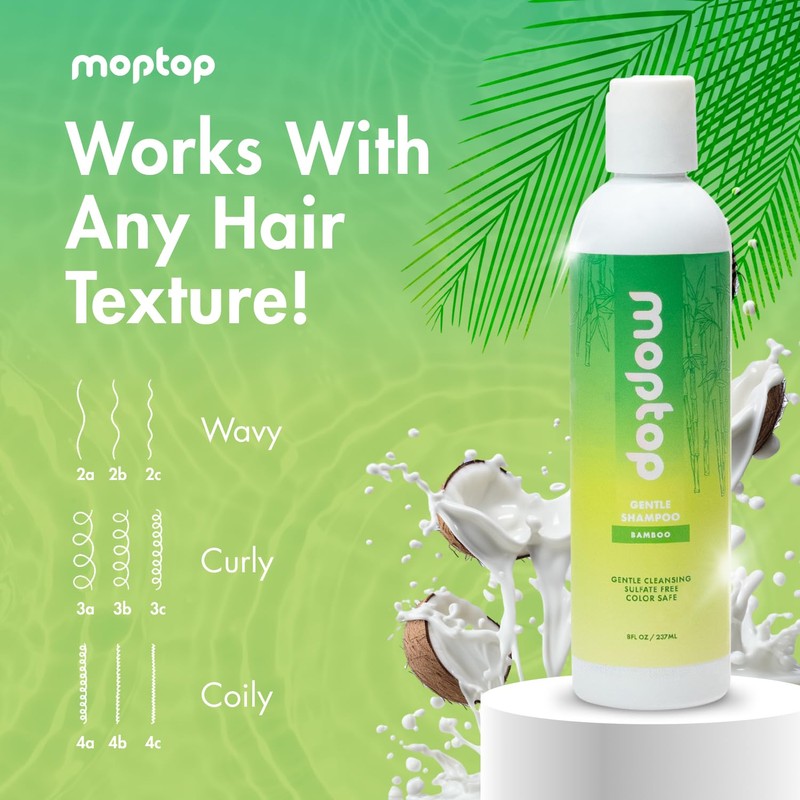MopTop Gentle Shampoo – Every Day Curly Hair Shampoo, Improves