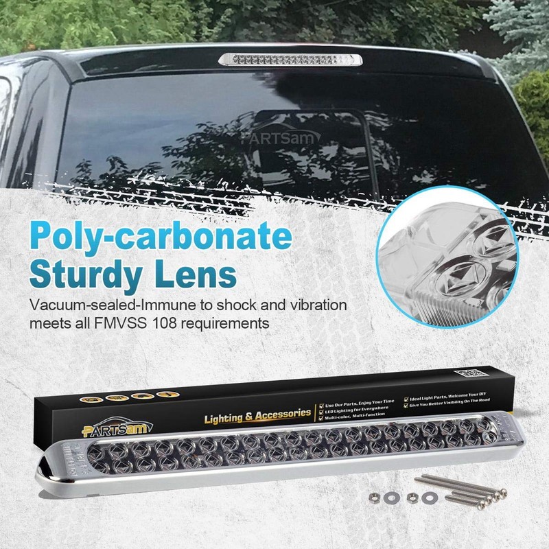 Partsam 2Pcs 17 Inch White Led Truck Trailer Light Bar