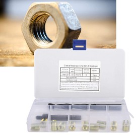 12pcs Thread Repair Kit Zinc Plated Carbon steel M8 x 1.25 Self Tapping Thread Inserts Twisted Drill Installation Tool Set for Automotivethread cutter