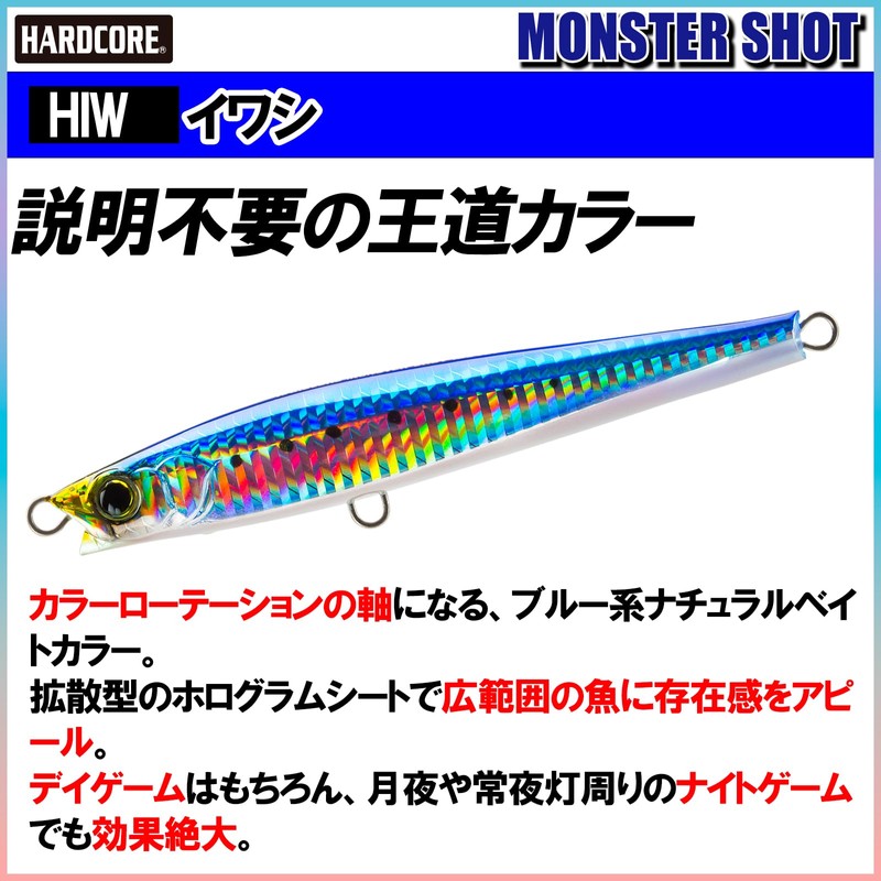 DUEL Hardcore Sinking Pencil Lure, Hardcore Monster Shot (S), 0.31