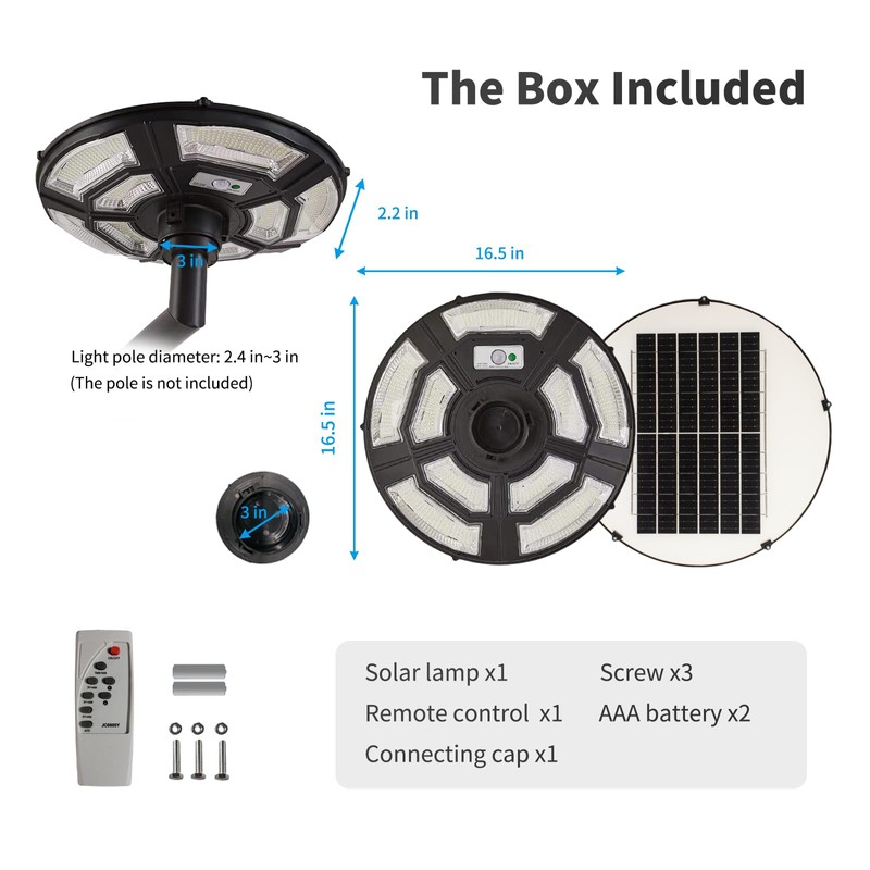 Locontifni 4000W Outdoor Street Light Head, Solar Powered, IP65 Waterproof,