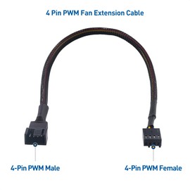 Cable Matters 4-Pack, PWM 4 Pin Fan Extension Cable - 12 inches (PC Fan Extension Cable, PWM Fan Extension Cable, PWM Extension Cable)