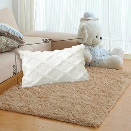 Ghope Set of 2 Wool Cushion Covers, Velvet Fur Cushion, Sofa Cushion, Soft Couch Cushion, Decorative Cushion Cover with Hidden Zip, Cushion Cover for Sofa, Bedroom, Living Room