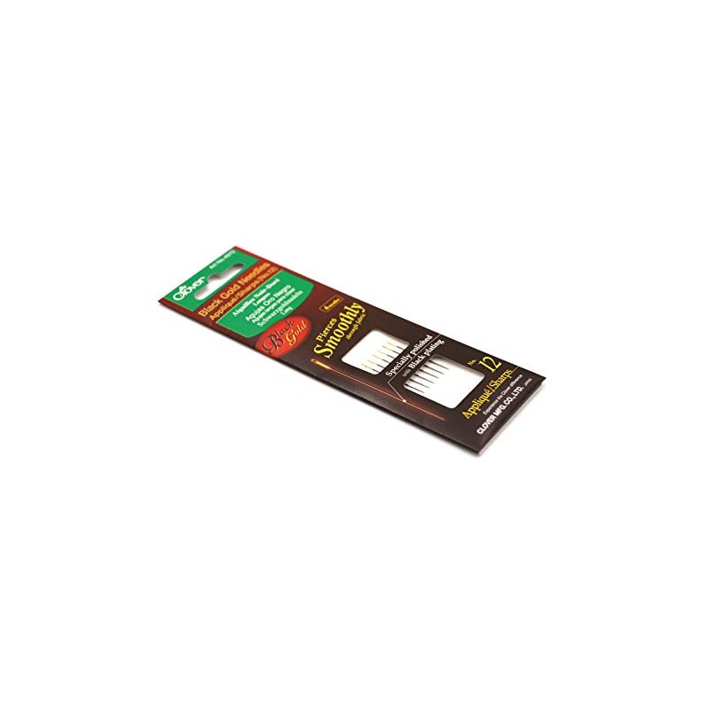 Clover Agujas, Apliques/Punzantes No.12, Negro/Oro