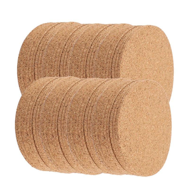 Cork Coasters for Drinks, Wooden Coasters, Round Edges, Coasters for