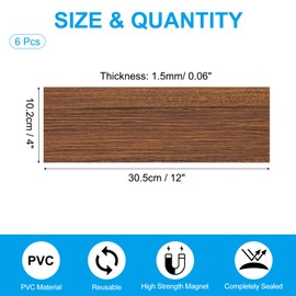 PATIKIL 12"x4" Magnetic Vent Cover, 6 Pack Floor Wall Air Registers Cover High Strength Magnetic Vent Blocker for Home RV HVAC Fireplace Furnace, Wood Grain Color
