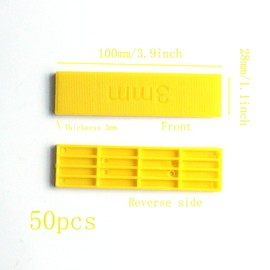 Lokatall 50pcs Window Glazing Glass Packers Spacer Flat Glass Seal Aluminum Window Seals Leveling Flooring Packers 100x26mm (Yellow 3mm)