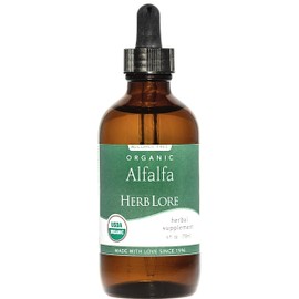 Herb Lore Organic Alfalfa Leaf Tincture – Alcohol Free Liquid Herbal Support Supplement Drops for Pregnancy, Lactation & Overall Wellness (4 fl oz)