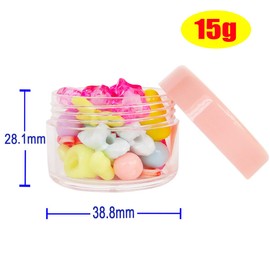 Wopanxye 20pack 15ml Small Makeup Sample Jars, 15 Gram Empty Refillable Cosmetic Container, 15g Plastic Round Pot Screw Cap Lid for Eye-shadow Nails Powder Jewelry Oils Lip Gloss Scrub Glitter Salves