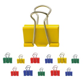 Westcott E-10716 00 Foldback Clips, Pack of 12 Mix, Metal Clips for Documents, 4 x 19 mm, 4 x 25 mm, 4 x 32 mm, Sturdy and Reusable Paper Clips, Clamps for Office and Household