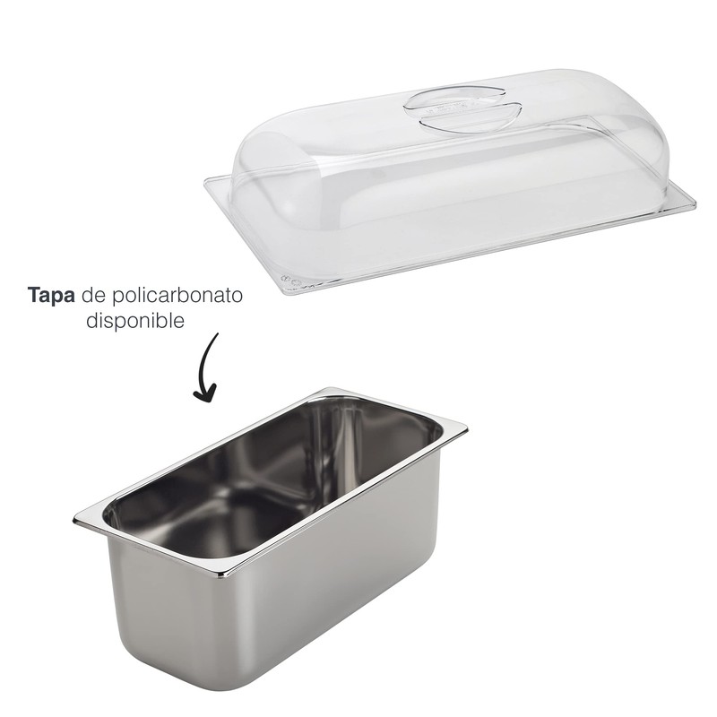 LACOR 66175 Ice Container, 18/10 Stainless Steel, Ice Cream, Holds