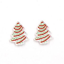 Acrylic Christmas Earrings Punk Style Green Monster Santa Dangle Earrings for Women Gothic Earrings Jewelry Gift-christmas tree