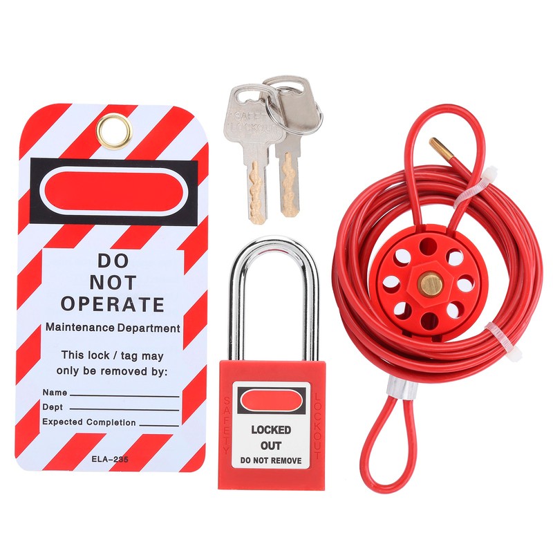 Cable Lock Kit Adjustable Insulation Universal for Valve Red Energy